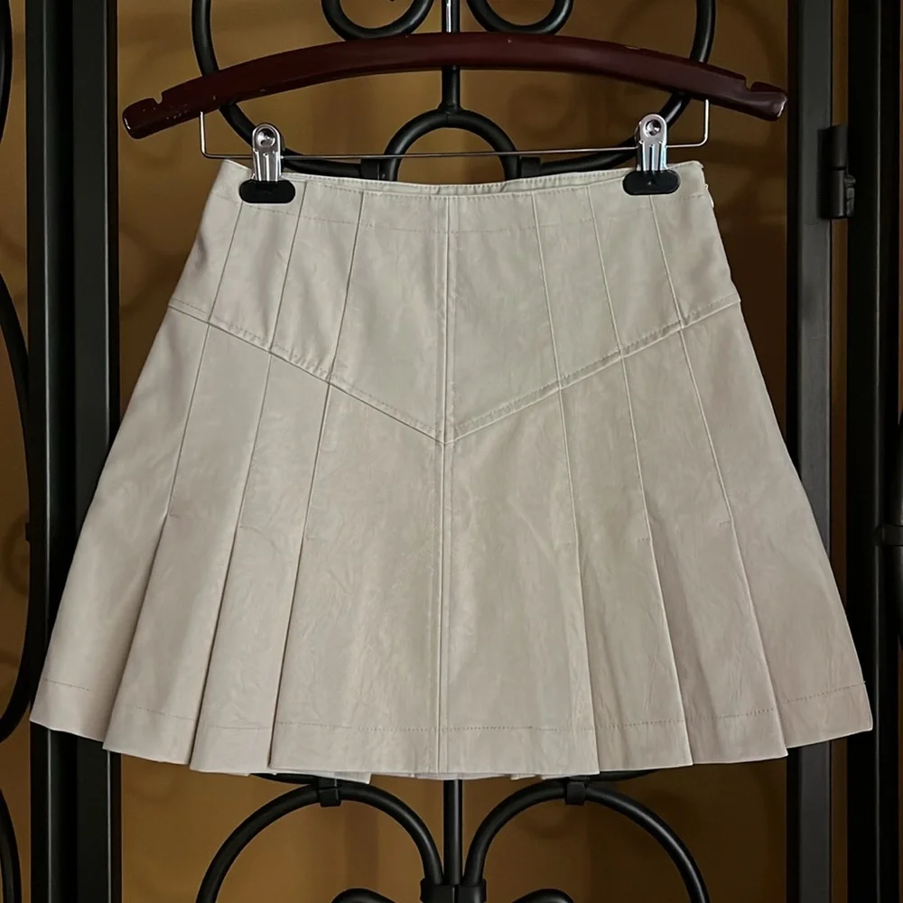 FREE PEOPLE Sugar and Spice Vegan Suede Leather Skirt - Picture 3 of 16